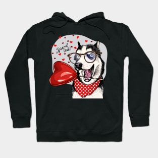 siberian husky spread love Hoodie